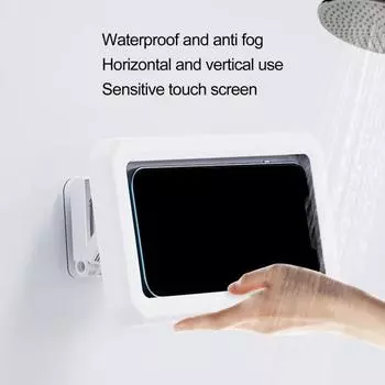 Держатель для телефона для душа, вращающийся на 360 градусов, выдвижной держатель с сенсорным экраном, настенный чехол для телефона, подставка для мобильного телефона чёрный