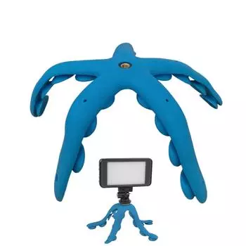 Держатель для телефона - гибкое крепление на присоске, гибкий держатель для мобильного телефона и экшн-камеры с регулируемой конструкцией, подходит для One Size синий