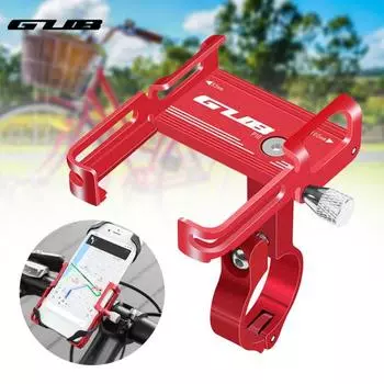 Держатель для телефона GUB на велосипеде, подставка, плотная регулируемая мини-зажим для телефона, алюминиевый сплав чёрный