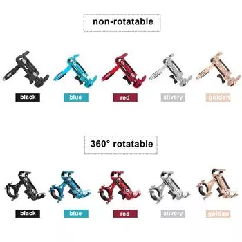 Держатель для телефона из алюминиевого сплава для горного велосипеда MTB, крепление для мобильного телефона на руль мотоцикла 360 rotatable чёрный