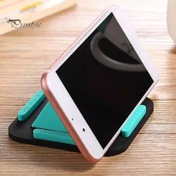 Держатель для телефона, многофункциональная нескользящая четырехсторонняя силиконовая пирамидальная форма, универсальная стойка для телефона, планшета для просмотра телевизора фиолетовый