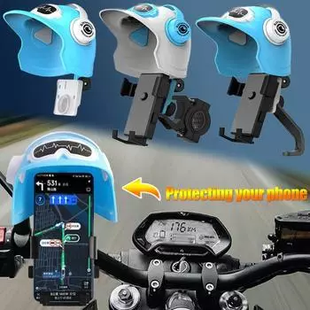 Держатель для телефона на мотоцикл, небольшой шлем для езды, непромокаемый солнцезащитный козырек, кронштейн для зеркала заднего вида на руль мотоцикла, стойка для GPS-навигации