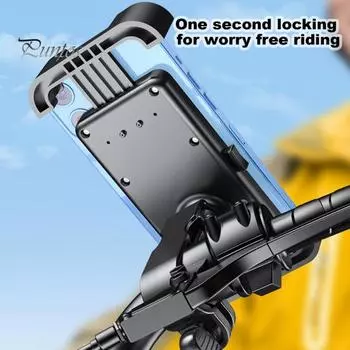 Держатель для телефона на мотоцикл, велосипед, квадроцикл, скутер, управление одной рукой, зажим для телефона для iPhone, быстросъемный держатель для телефона A чёрный