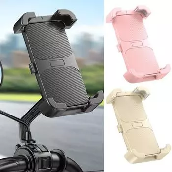 Держатель для телефона на мотоцикл, велосипед, квадроцикл, скутер, управление одной рукой, зажим для телефона для iPhone, быстросъемный держатель для телефона A розовый