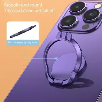 Держатель для телефона на палец, круглый, прочный, с клеем, нескользящий, из изогнутого сплава, с вращающимся кольцом из цинка чёрный