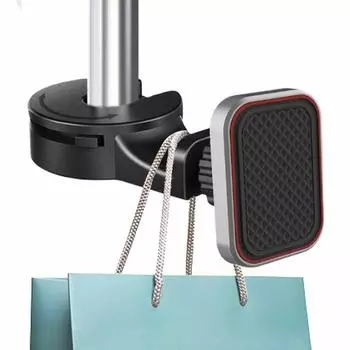 Держатель для телефона на подголовник, вращающийся на 360 градусов, магнитный крючок для автомобильной сумки с кронштейном для мобильного телефона, магнитный кронштейн для заднего сиденья автомобиля чёрный