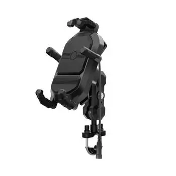 Держатель для телефона на руль мотоцикла с беспроводной зарядкой 15 Вт QC3. 0 с вращением на 360°