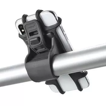 Держатель для телефона на велосипед с обзором 360°, универсальный держатель для телефона на мотоцикл и велосипед, силиконовый противоударный кронштейн, зажим для GPS, подставка для мобильного телефона чёрный