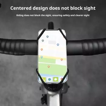 Держатель для телефона на велосипед, силиконовый ремешок, регулируемый ремешок, противоскользящий, ударопрочный, универсальный, для горного велосипеда, шоссейного велосипеда, скутера, мобильный телефон, эластичная лента чёрный