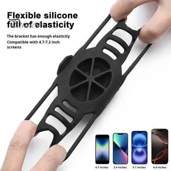 Держатель для телефона на велосипед, силиконовый ремешок, регулируемый ремешок, противоскользящий, ударопрочный, универсальный, для горного велосипеда, шоссейного велосипеда, скутера, мобильный телефон, эластичный чёрный