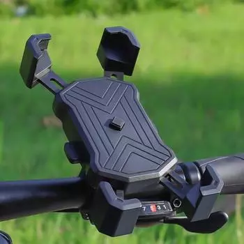 Держатель для телефона на велосипеде Противоударный фиксатор с нескользящим зажимом с четырьмя когтями Крепление для мобильного телефона на электрическом велосипеде Навигационный кронштейн чёрный