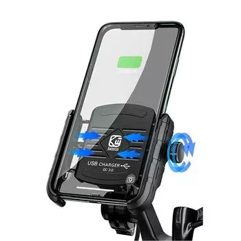 Держатель для телефона на зеркало заднего вида мотоцикла с поддержкой USB-зарядки и водонепроницаемостью