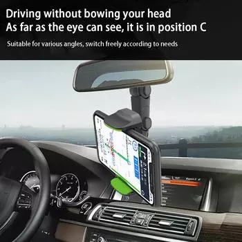 Держатель для телефона на зеркало заднего вида, вращающееся автомобильное крепление для телефона, универсальное вращающееся на 360 градусов крепление для телефона O4Z1 black green-1pcs