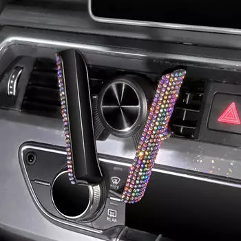 Держатель для телефона, подставка, универсальное блестящее мини-компактное автомобильное крепление для сотового телефона на вентиляционную решетку,