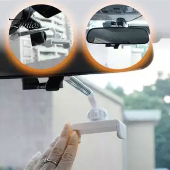 Держатель для телефона, растягивающийся на 360 градусов, регулируемый, зеркало заднего вида, поддержка навигации по телефону для автомобиля чёрный