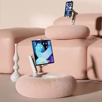 Держатель для телефона с подушкой, регулируемый угол наклона, подставка для планшета с пушистой чашей, многофункциональный розовый