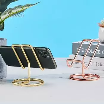 Держатель для телефона, устойчивый многофункциональный гальванический INS, настольный металлический кронштейн для смартфона, планшета, ленивый для просмотра телевизора чёрный