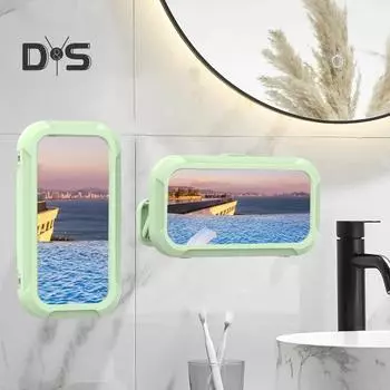Держатель для телефона в душе, водонепроницаемый настенный чехол-подставка для ванной комнаты, кухни, вращающийся, противотуманный держатель для телефона, гаджет для душа розовый