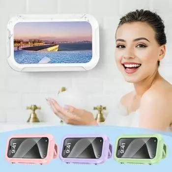 Держатель для телефона в душе, водонепроницаемый настенный чехол-подставка для ванной комнаты, кухни зелёный