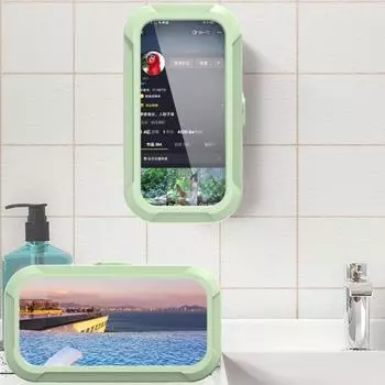 Держатель для телефона в душе, водонепроницаемый настенный чехол-подставка для ванной комнаты, кухни белый