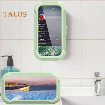 Держатель для телефона в душе, водонепроницаемый настенный чехол-подставка для ванной комнаты, кухни, вращающийся, противотуманный держатель для телефона, гаджет для душа белый