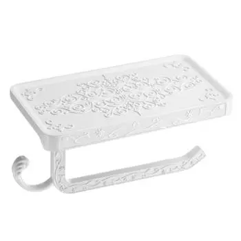 Держатель для телефона в ванной с полкой. Держатель для полотенец в ванной. Антикварный резной настенный держатель для туалетной бумаги из цинкового сплава. золотой