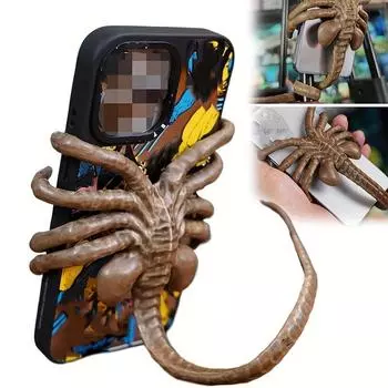 Держатель для телефона в виде паразита на лице, регулируемый держатель для телефона в виде щупальца осьминога, настольный аксессуар в стиле ужасов на Хэллоуин темно-серого