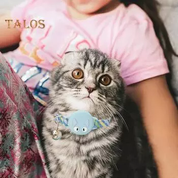 Держатель для трекера, ошейник для домашних животных с колокольчиком, регулируемый светоотражающий ошейник для собак и кошек с чехлом для AirTag, GPS-искатель, аксессуары для котят, щенков S синий