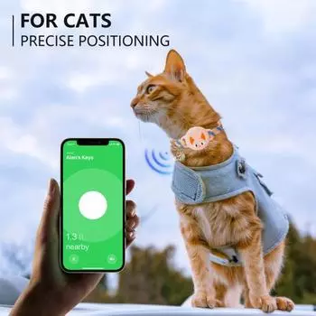 Держатель для трекера, ошейник для домашних животных с колокольчиком, регулируемый светоотражающий ошейник для собак и кошек с чехлом для AirTag, GPS-искатель, аксессуары для котят, щенков S синий