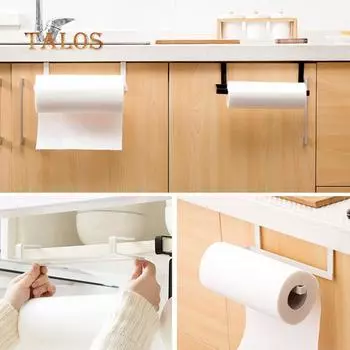 Держатель для туалетного рулона, подставка-органайзер, стойка для шкафа, вешалка для бумажных полотенец, штамповка, бесплатная ванная комната чёрный