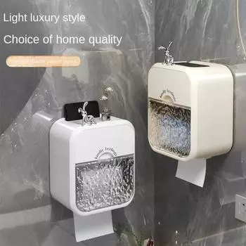 Держатель для туалетной бумаги без дырокола, многофункциональная коробка для хранения салфеток, легкая роскошная коробка для салфеток для ванной комнаты