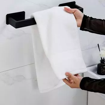 Держатель для туалетной бумаги без сверления, вешалка для полотенец, кухонный органайзер, настенное крепление, черный крючок, кольцо для полотенца, набор для ванной комнаты