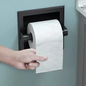 Держатель для туалетной бумаги, черный утопленный держатель для туалетной бумаги, настенное крепление из металла, настенный держатель для туалетной бумаги с монтажным кронштейном, принадлежности для ванной комнаты