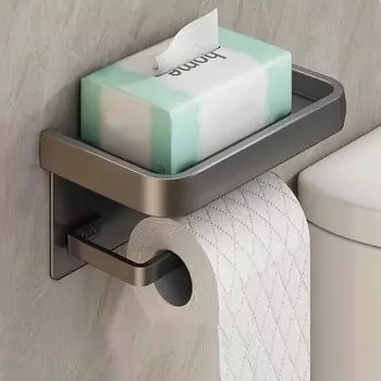 Держатель для туалетной бумаги из алюминиевого сплава, вешалка для салфеток, держатель для салфеток в ванной комнате, полка для хранения в ванной, аксессуары для ванной комнаты чёрный