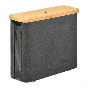 Держатель для туалетной бумаги из бамбука, складной, экономит место на 16 рулонов с крышкой, серый