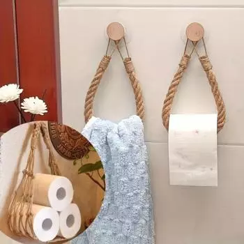 Держатель для туалетной бумаги из хлопка и льна - независимое хранение и отделка рулонов бумажных полотенец, многофункциональная сетчатая вешалка для полотенец Paper towel holder