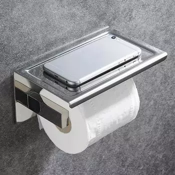 Держатель для туалетной бумаги из нержавеющей стали, держатель для туалетной бумаги, настенное крепление без сверления, держатели для туалетной бумаги, держатели для телефонов, держатели для домашних бумажных полотенец серебряный