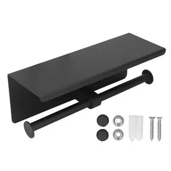 Держатель для туалетной бумаги из нержавеющей стали с полкой, самоклеящаяся, без перфорации, рулон туалетной бумаги