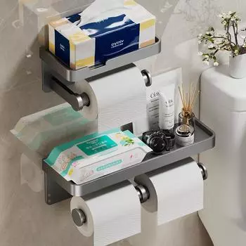 Держатель для туалетной бумаги, настенный держатель для туалетной бумаги из алюминиевого сплава, подставка для салфеток, держатель для салфеток в ванной, аксессуары для ванной комнаты