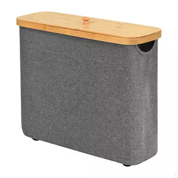 Держатель для туалетной бумаги, органайзер для хранения из бамбука для спальни серый