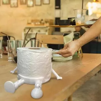 Держатель для туалетной бумаги, простой в использовании, креативная форма, милый мультяшный диспенсер для рулонов бумаги, подставка для хранения в ванной комнате, аксессуар для хранения белый