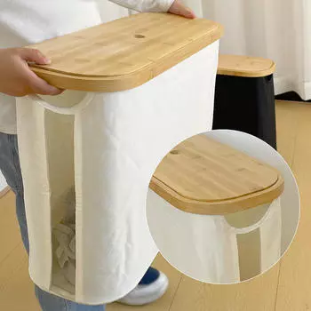 Держатель для туалетной бумаги с бамбуковой крышкой и подставкой для ванной комнаты серый