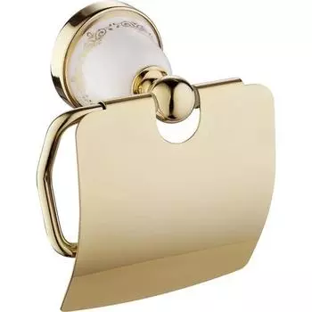 Держатель для туалетной бумаги с крышкой Pandora Gold