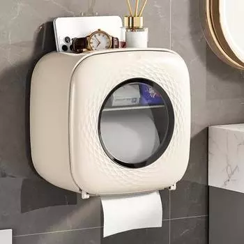 Держатель для туалетной бумаги с полкой, прочный, выдерживающий большую нагрузку, простой в установке, крепление без сверления хаки