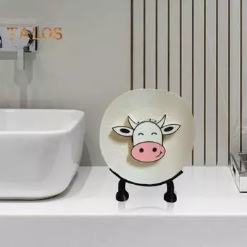 Держатель для туалетной бумаги с забавным дизайном в виде коровы, простая сборка, универсальный держатель для туалетной бумаги, органайзер для ванной комнаты чёрный