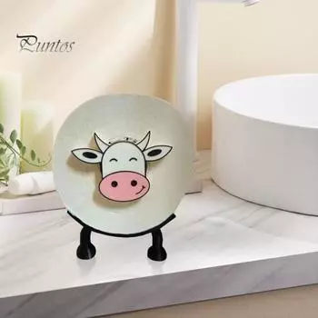 Держатель для туалетной бумаги с забавным дизайном в виде коровы, простая сборка, универсальный держатель для туалетной бумаги, органайзер для ванной комнаты чёрный