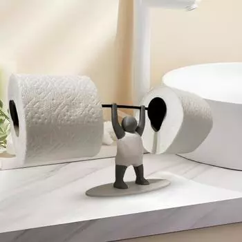 Держатель для туалетной бумаги «Тяжелоатлет», 3D-печатная штанга, держатель рулона туалетной бумаги для ванной комнаты, декор для туалетной бумаги