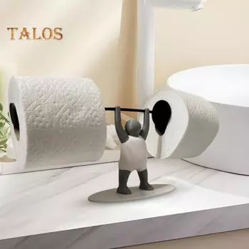 Держатель для туалетной бумаги «Тяжелоатлет», напечатанный на 3D-принтере, держатель для рулона бумаги «Тяжелоатлет», декор для ванной комнаты, держатель для туалетной бумаги в подарок любителям спортзала серый