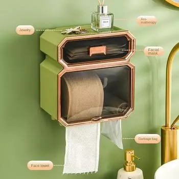 Держатель для туалетной бумаги в туалетной комнате, многофункциональный, для рулонов, салфеток для лица и влажных салфеток (Съемная катушка) Настенное крепление для ванной комнаты белый