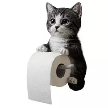 Держатель для туалетной бумаги в виде кошки Держатель для туалетной бумаги в виде кошки Настенная стойка для рулонов Милый диспенсер Диспенсер для туалетной бумаги для ванной комнаты Украшение